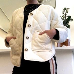 Madewell Small Quilted Merino Wool Sweater Coat